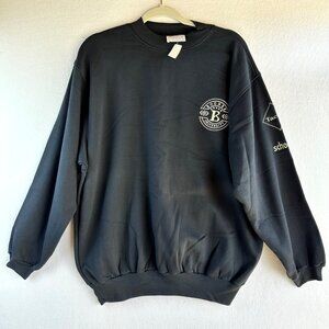 Bogner University Sweater Mens Medium Black Crewneck Vintage Distressed FLAWED